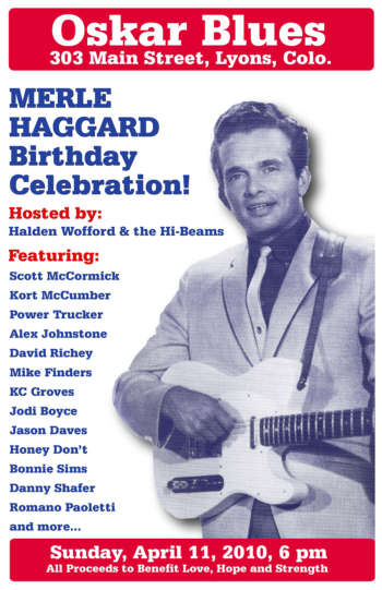 Merle Haggard Birthday Celebration Poster 2010